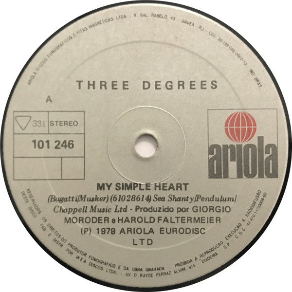 3 Degrees - My Simple Heart / Hot Summer Night (Compacto)