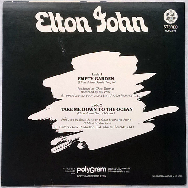 Elton John ‎– Empty Garden (Compacto)