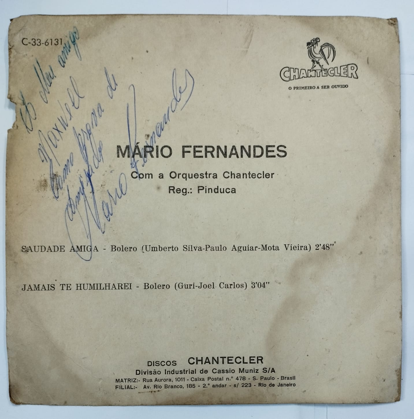 Mário Fernandes - Saudade Amiga / Jamais Te Humilharei (Compacto)
