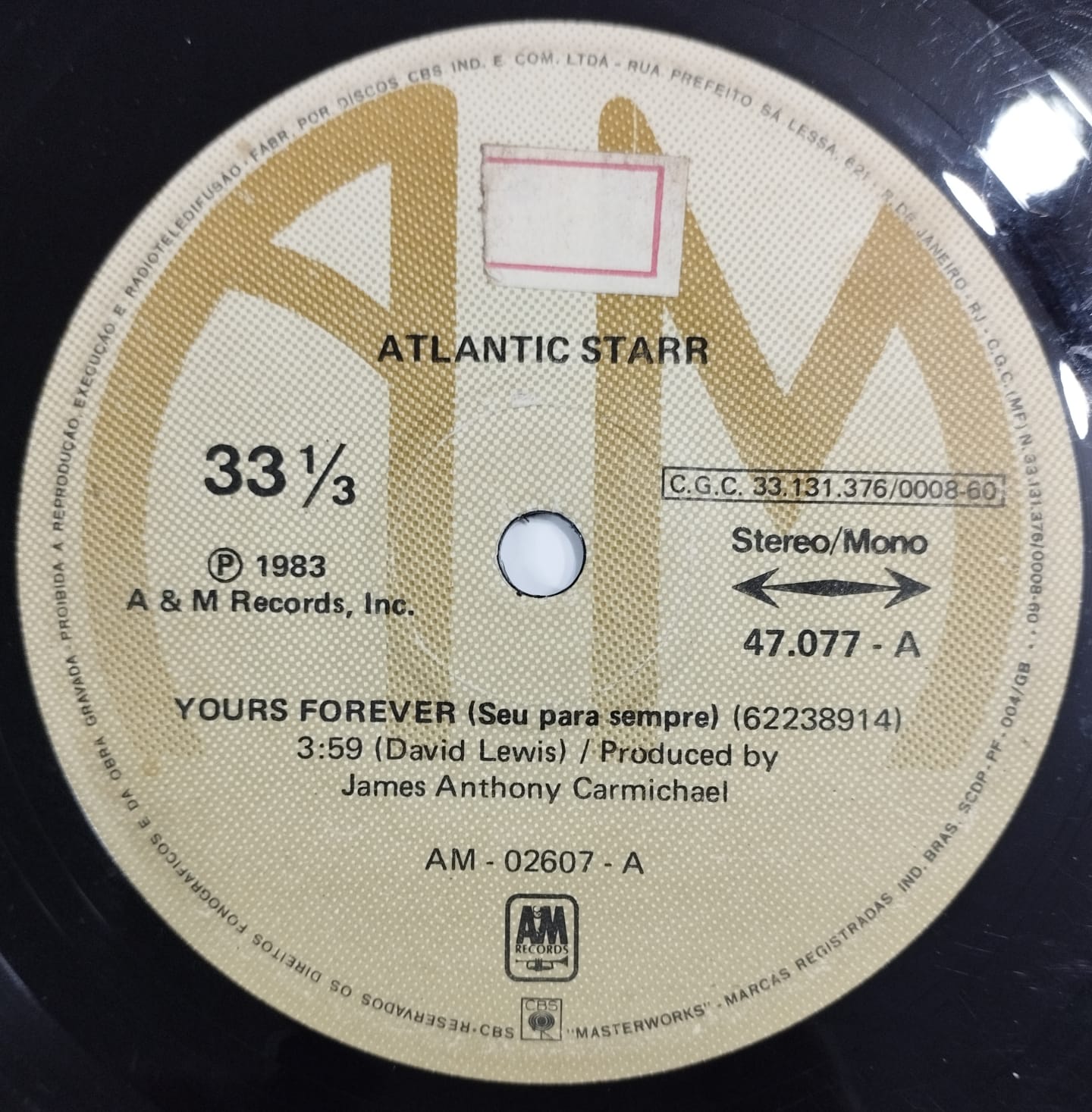 Atlantic Starr ‎– Yours Forever / Love Me Down (Compacto)