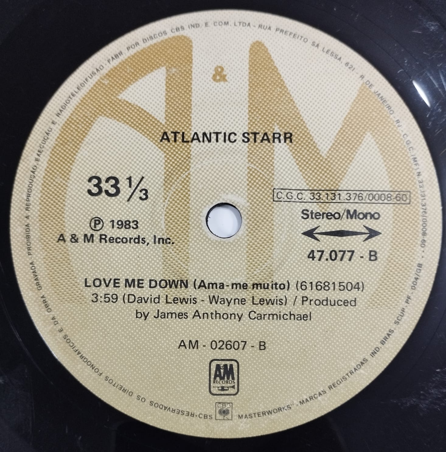 Atlantic Starr ‎– Yours Forever / Love Me Down (Compacto)