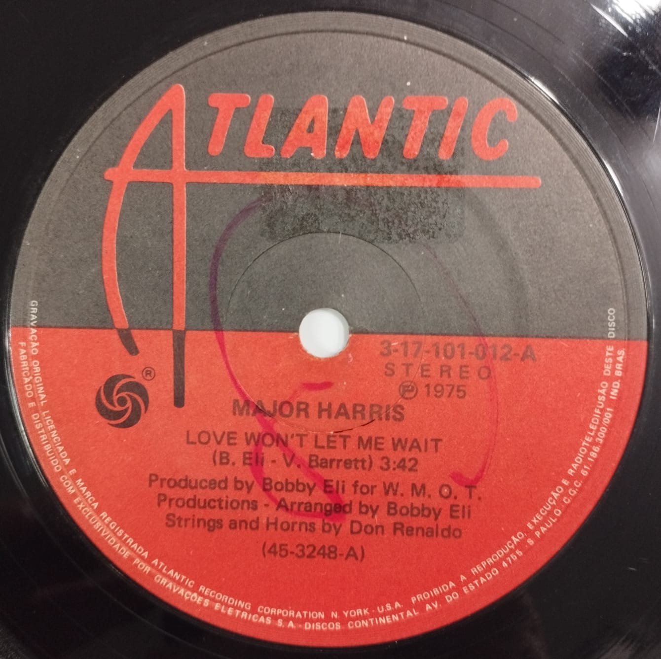 Major Harris ‎– Love Won't Let Me Wait (Compacto) 
