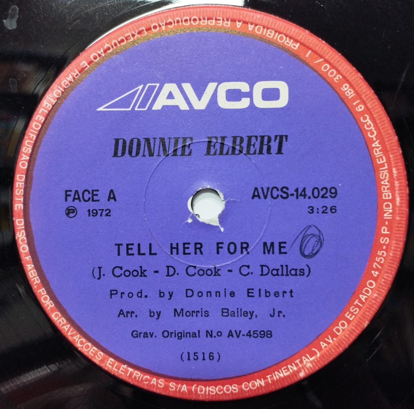 Donnie Elbert ‎– Tell Her For Me / Ooo Baby, Baby (Compacto)