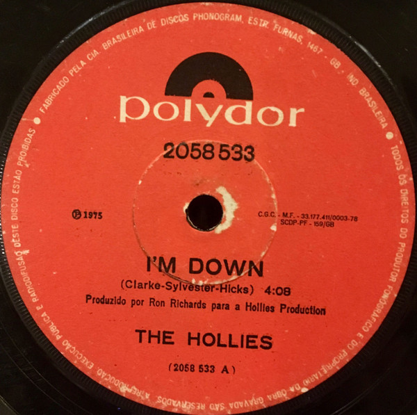 The Hollies ‎– I'm Down (Compacto)
