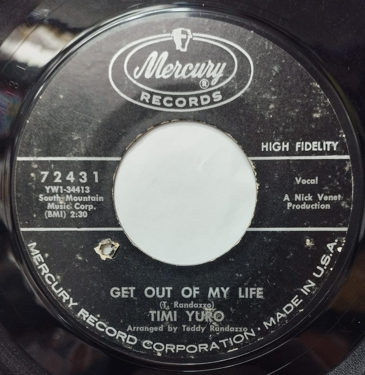 Timi Yuro - Get Out Of My Life / Can't Stop Running Away (Compacto)