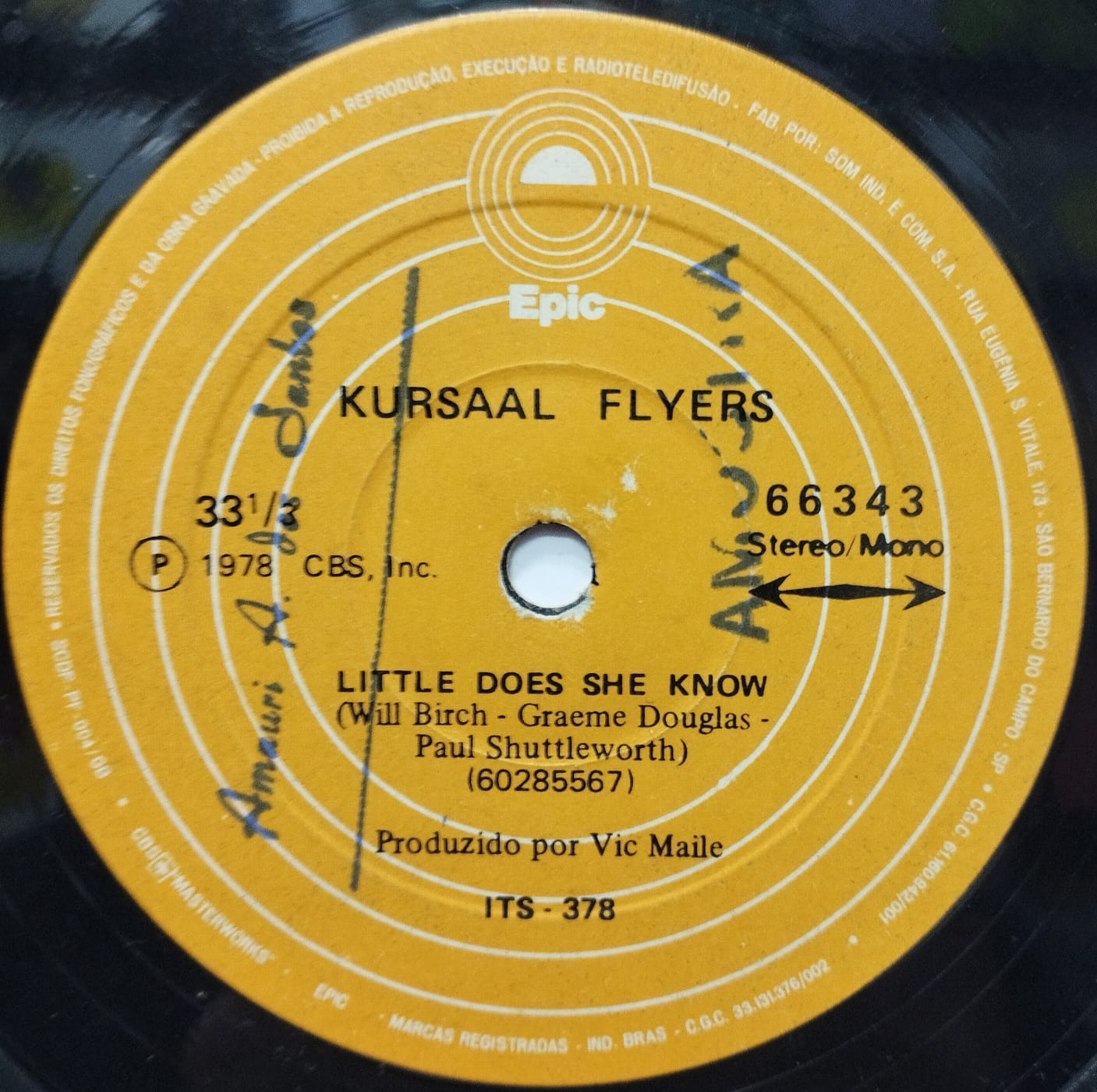 Kursaal Flyers ‎– The Sky's Falling In On Our Love (Compacto)