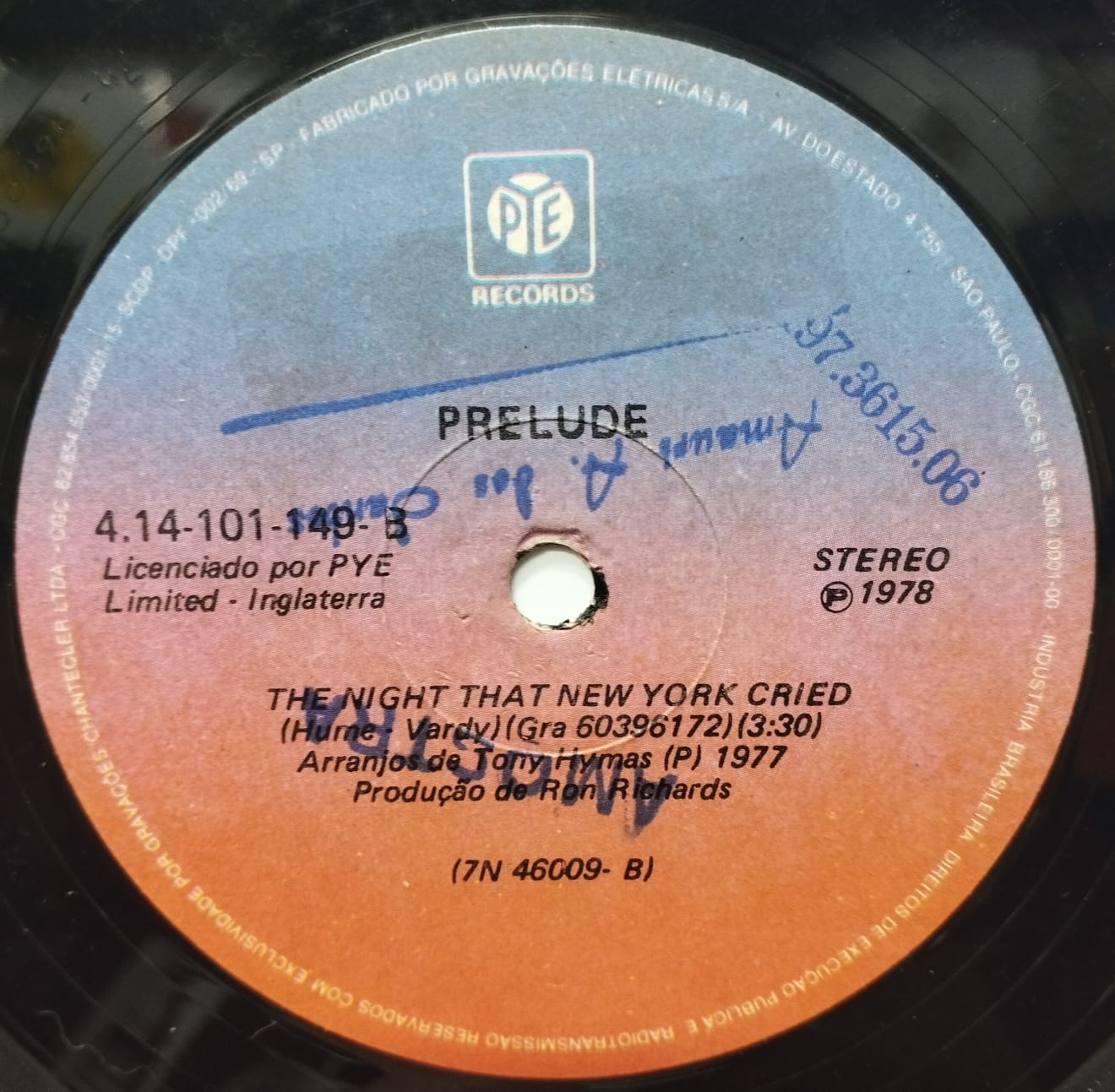Prelude - That's Why I Love You / The Night That New York Cried (Compacto)