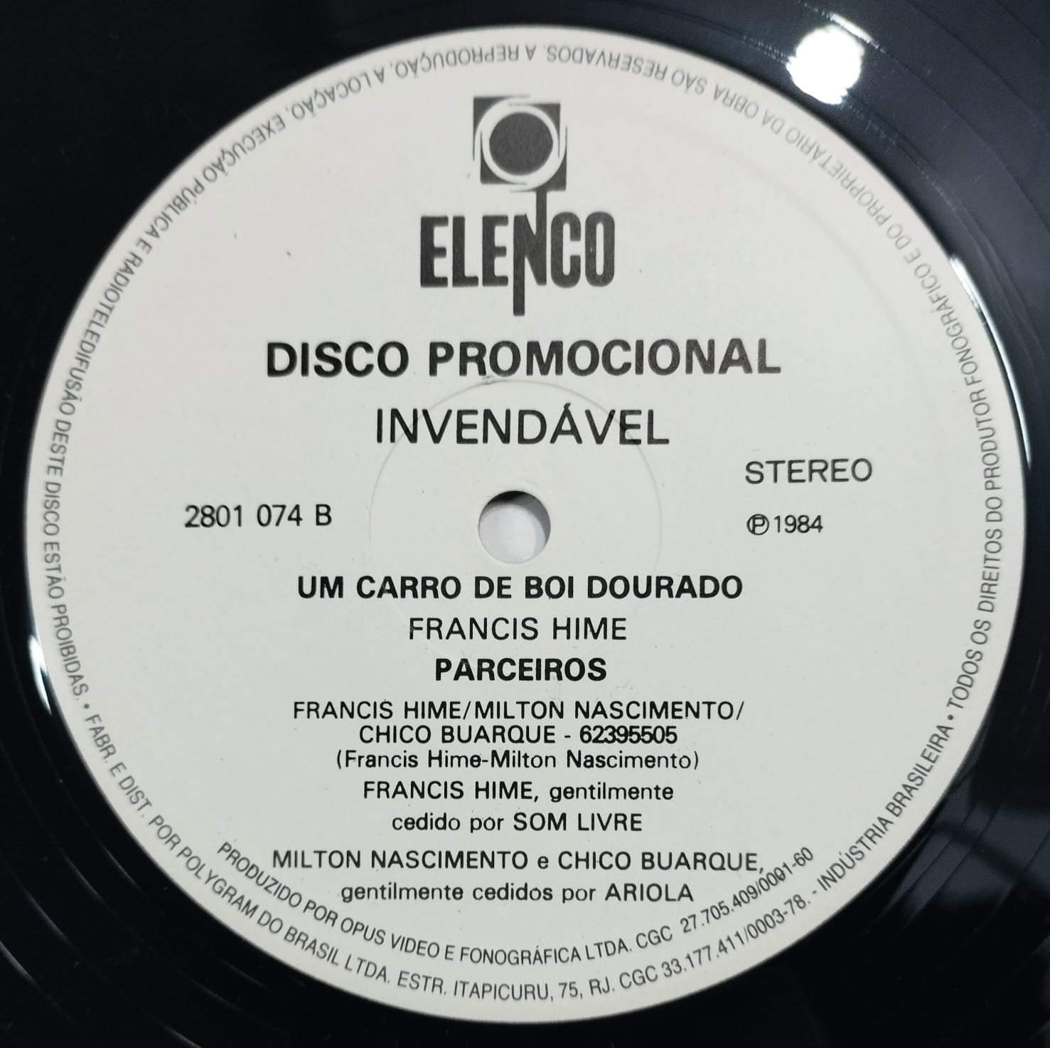 Francis Hime ‎– Um Carro De Boi Dourado / Parceiros (Single, Promo)