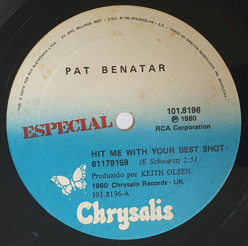 Pat Benatar ‎– Hit Me With Your Best Shot / You Better Run (Compacto)