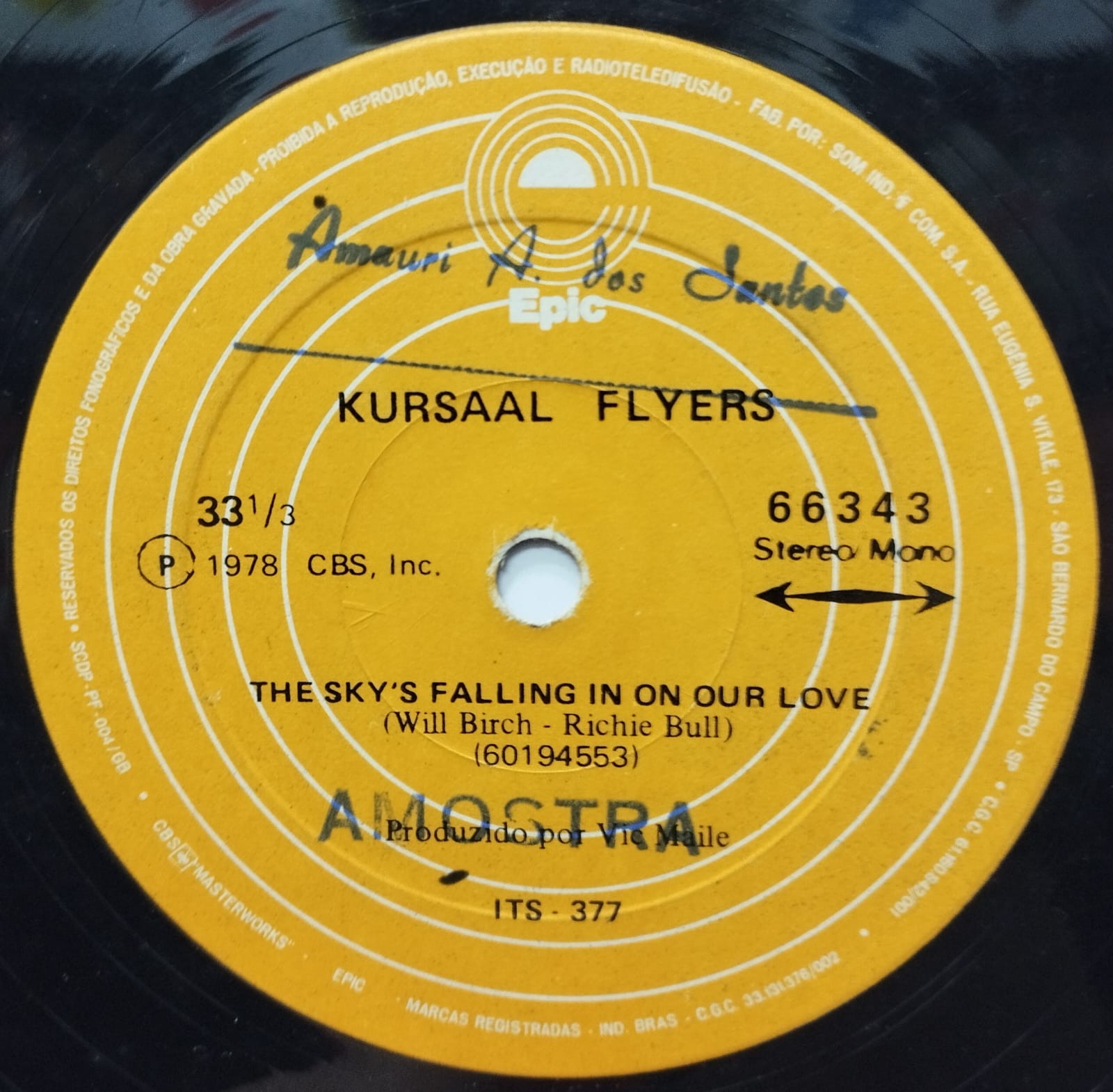 Kursaal Flyers ‎– The Sky's Falling In On Our Love (Compacto)