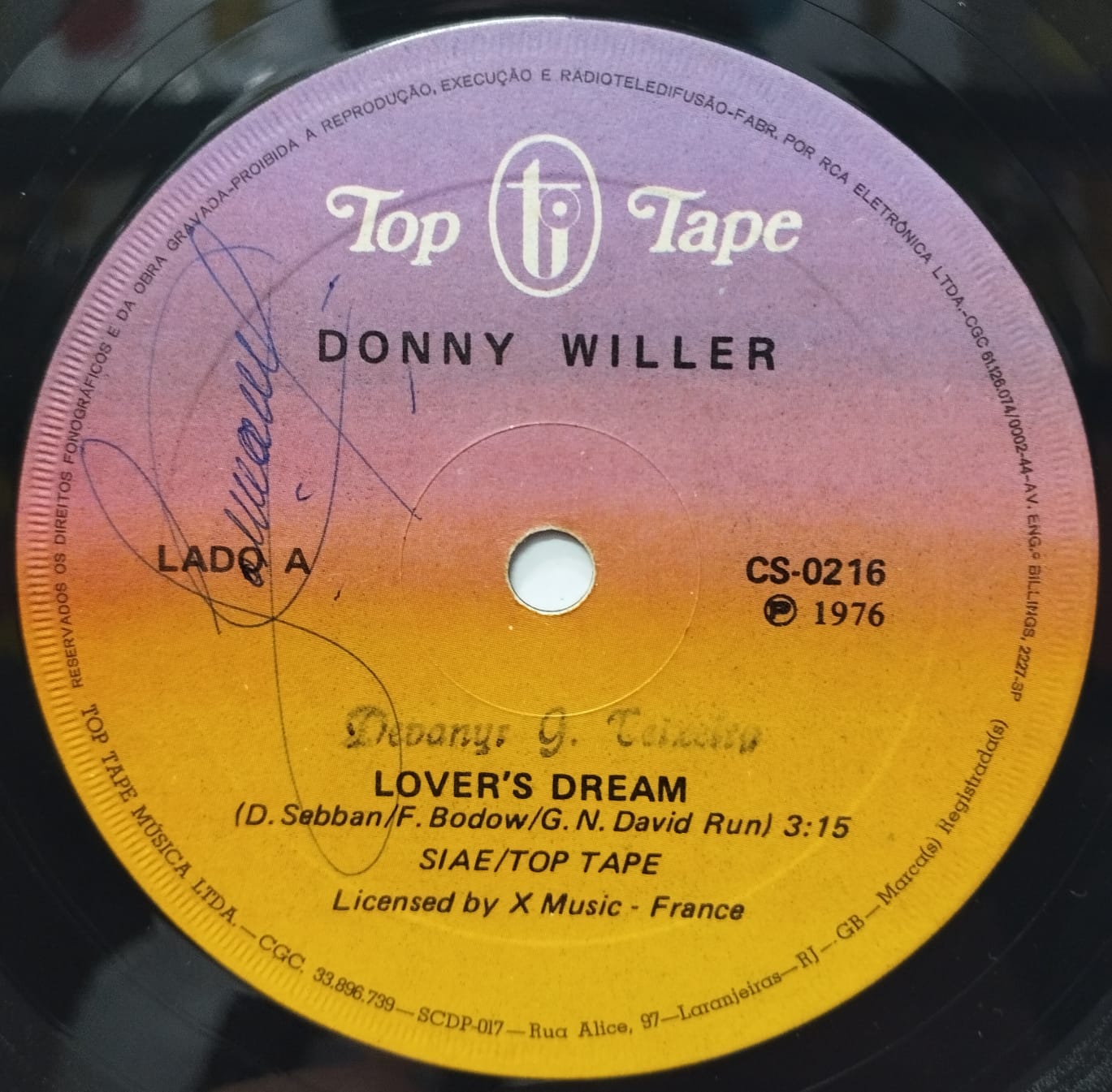 Donny Willer ‎– Lover's Dream (Compacto)