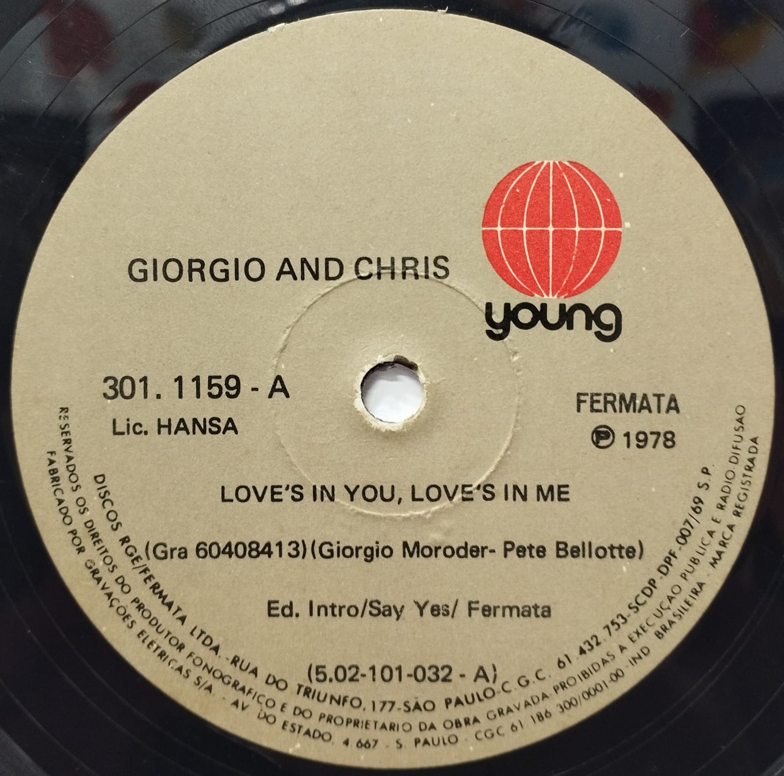 Giorgio and Chris - Love's In You Love's In Me / I'm Left, You're Right She's Gone (Compacto)