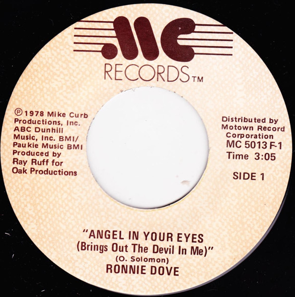 Ronnie Dove ‎– Angel In Your Eyes (Compacto)